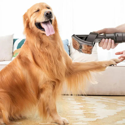 2-in-1 Haustier-Fellbürste mit Staubsaugeranschluss