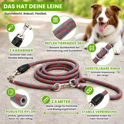 Reflektierende Hundeleine mit Trainingsfunktion
