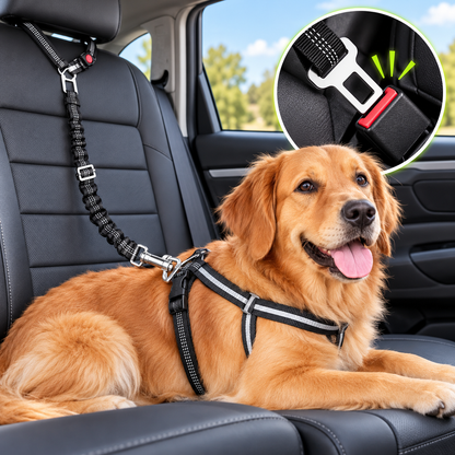 Reflektierendes 2-in-1 Hundegeschirr für Auto & Spaziergang