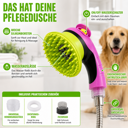 2-in-1 Massage- & Pflegedusche für Haustiere