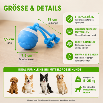 Interaktives Hunde-Spielzeug mit Bewegungssensor – USB-aufladbarer AutoKnoten mit Licht & Sound
