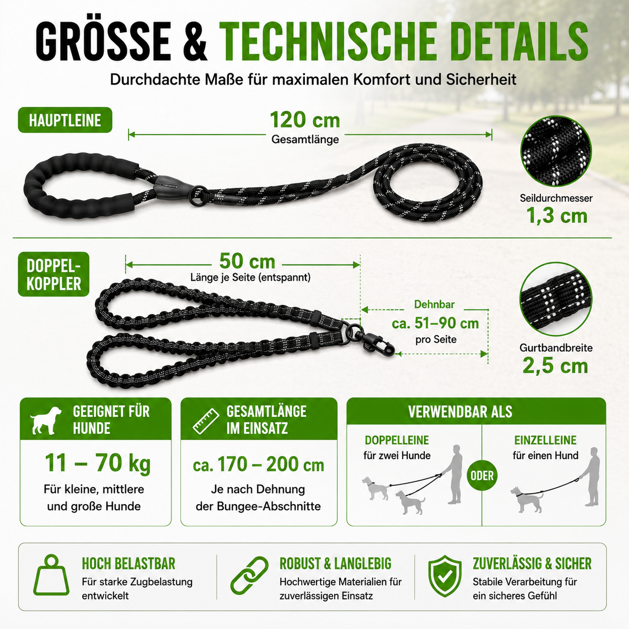 Doppelte Hundeleine für entspanntes Gassi