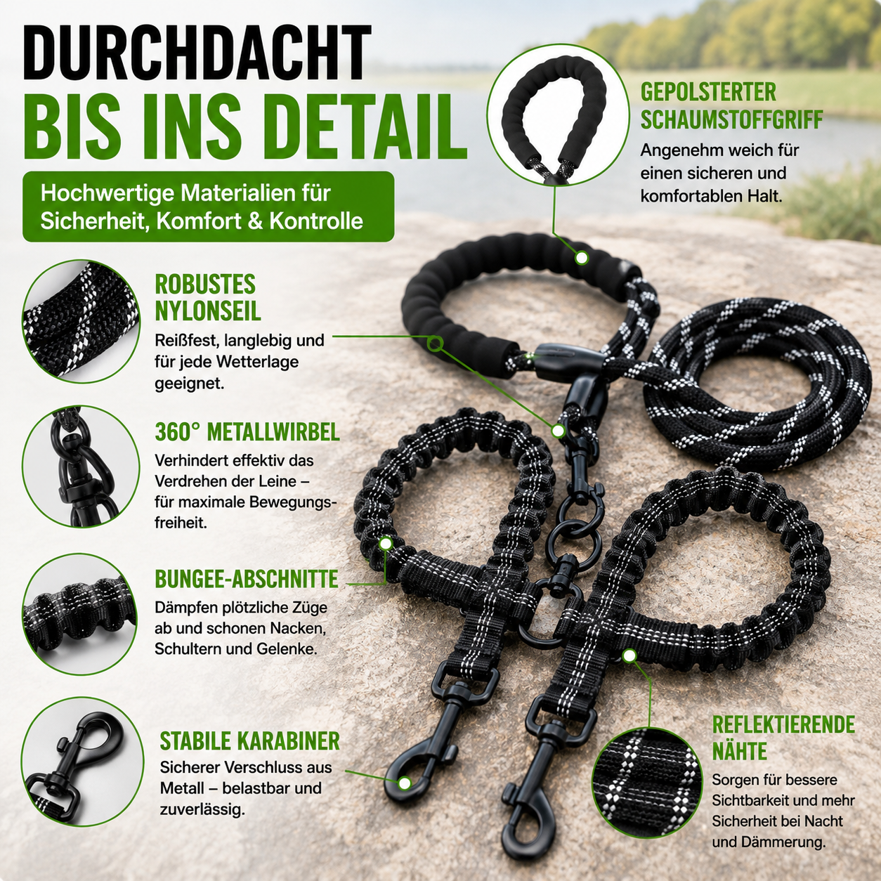 Doppelte Hundeleine für entspanntes Gassi