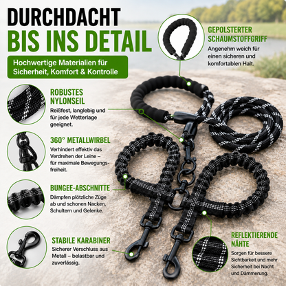 Doppelte Hundeleine für entspanntes Gassi