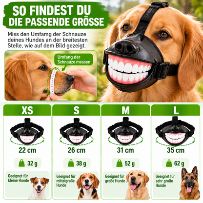 Lustiger Hunde-Maulkorb mit Grinsezähnen