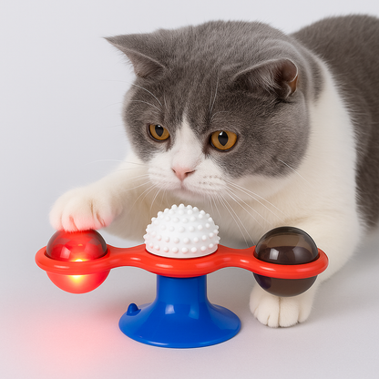 Interaktives Windmühlen-Katzenspielzeug - Spiel und Zahnpflege in Einem!
