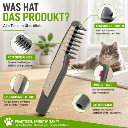 Elektrischer Entfilzungskamm für Haustiere