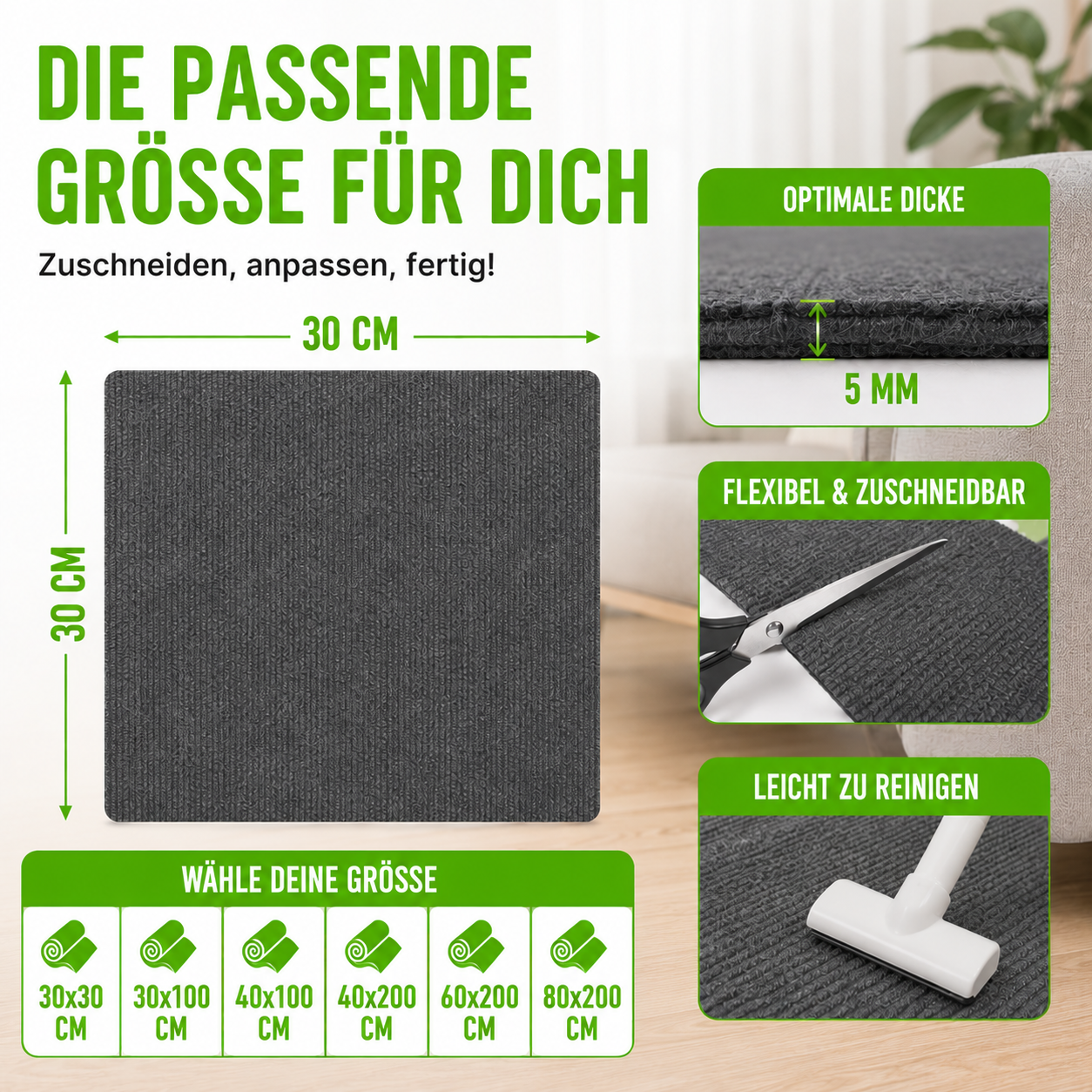 Hochwertige Katzenkratzmatte für Möbel & Wände