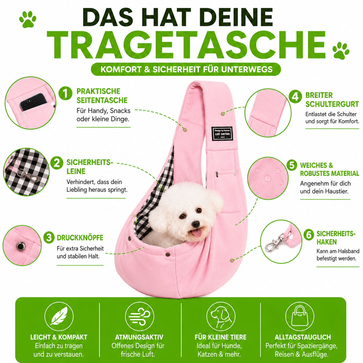 Komfort Tragetasche für Hunde & Katzen