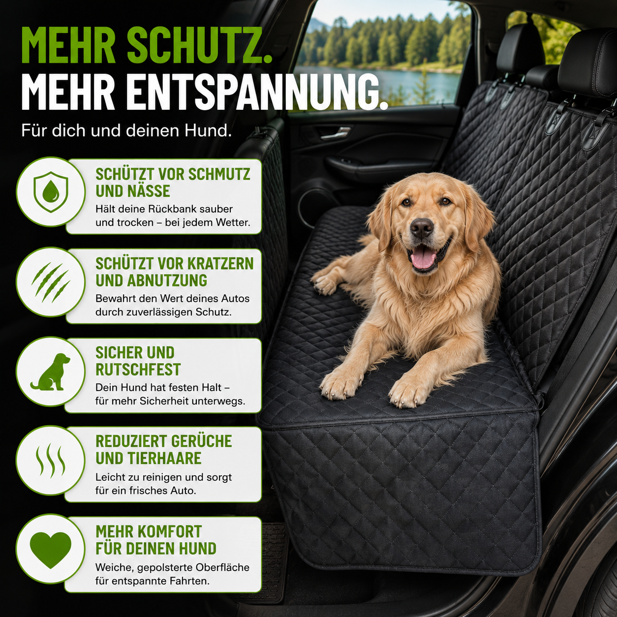 Wasserdichter Hunde Autositzbezug kratzfest