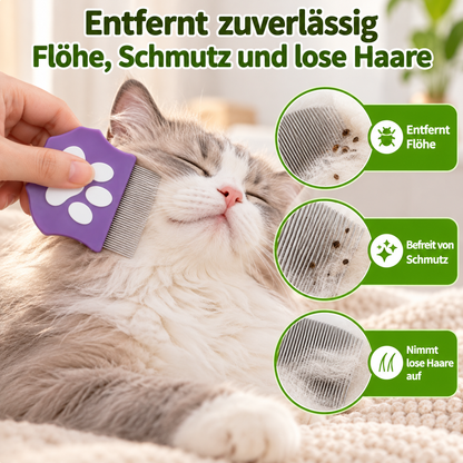 Flohkamm für Hunde & Katzen mit gebogenen Zinken