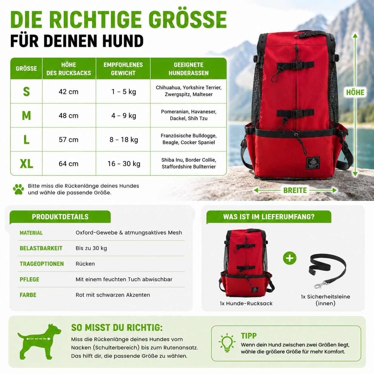 Atmungsaktiver Hunde-Rucksack für kleine & mittelgroße Hunde – sicher & bequem für Reisen, Outdoor & Spaziergänge