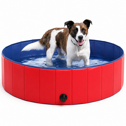 Faltbarer PVC Hundepool mit Abflussventil