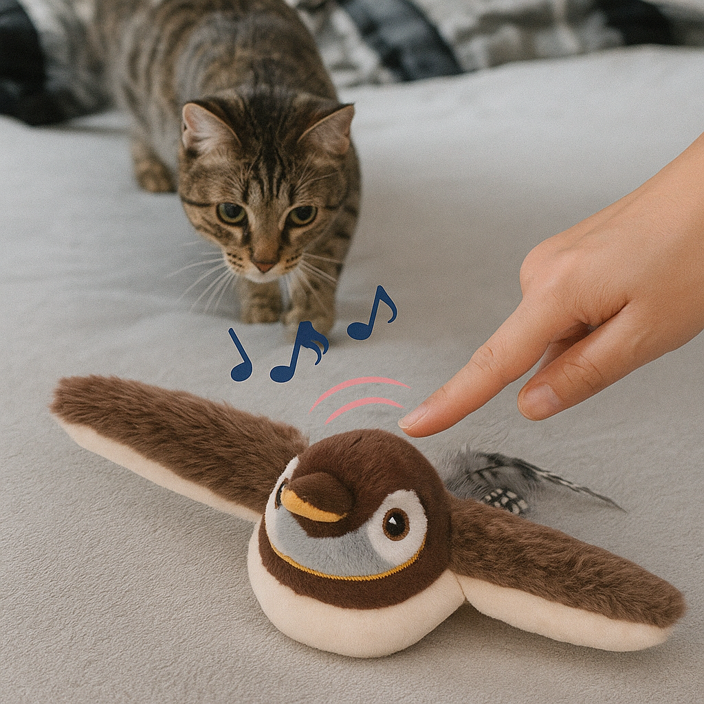 Flattervogel – für neugierige Katzen 🐦‍⬛🐱