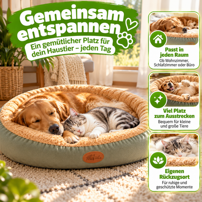 Ovales Plüschbett für Hunde & Katzen