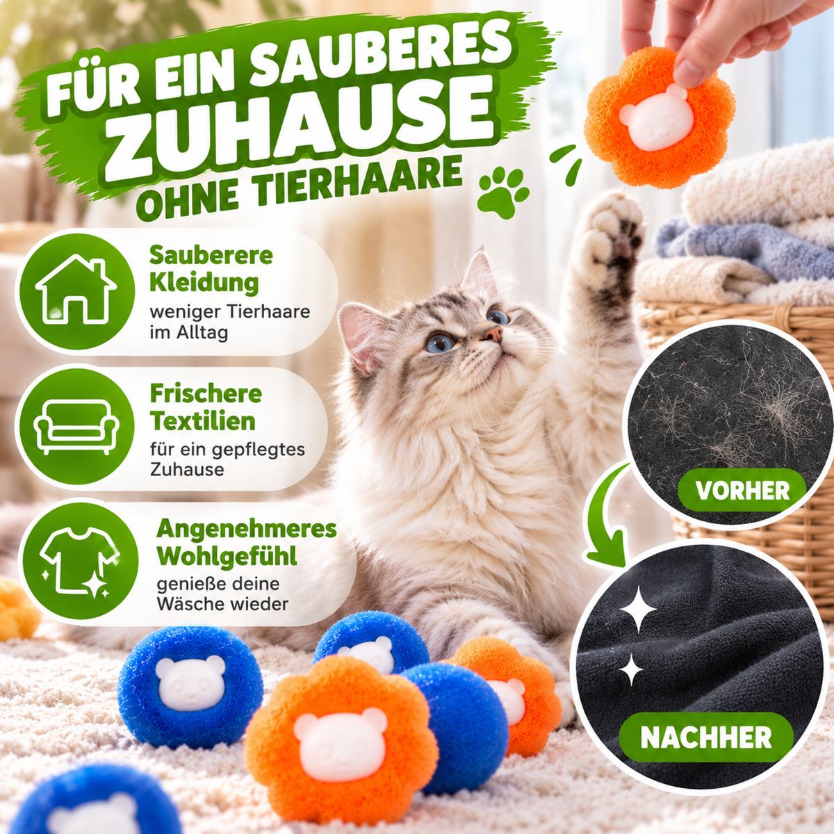 Waschmaschinenbälle zur Tierhaar-Entfernung