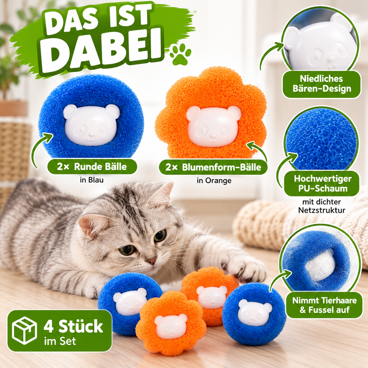 Waschmaschinenbälle zur Tierhaar-Entfernung