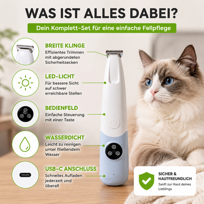 Kabelloser Haustier-Trimmer mit LED-Licht
