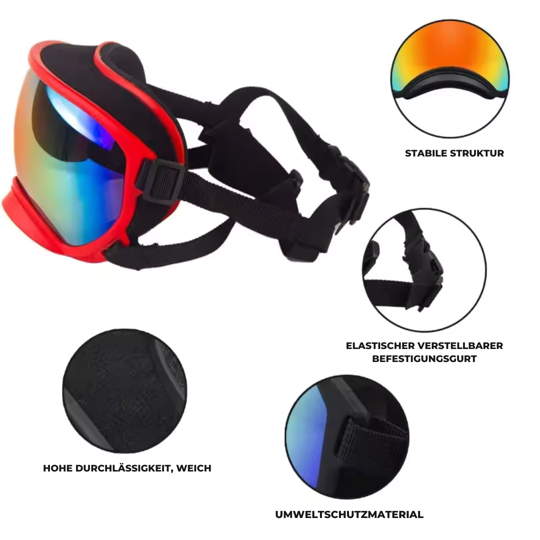 Anti-UV-Hundebrille – Stoßfest, winddicht und verstellbar