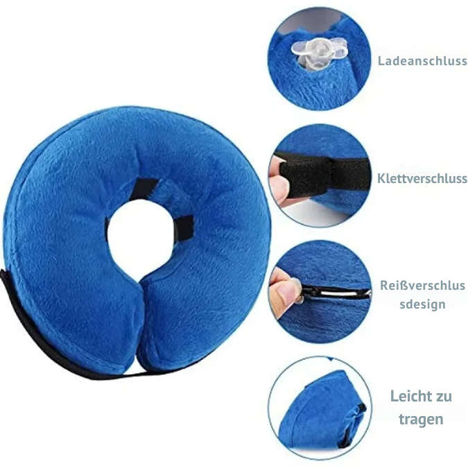 Aufblasbares Genesungshalsband für Hunde und Katzen – weich, sicher und bequem