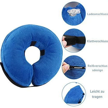 Aufblasbares Genesungshalsband für Hunde und Katzen – weich, sicher und bequem