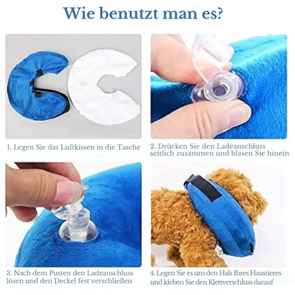 Aufblasbares Genesungshalsband für Hunde und Katzen – weich, sicher und bequem