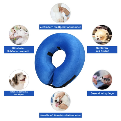 Aufblasbares Genesungshalsband für Hunde und Katzen – weich, sicher und bequem