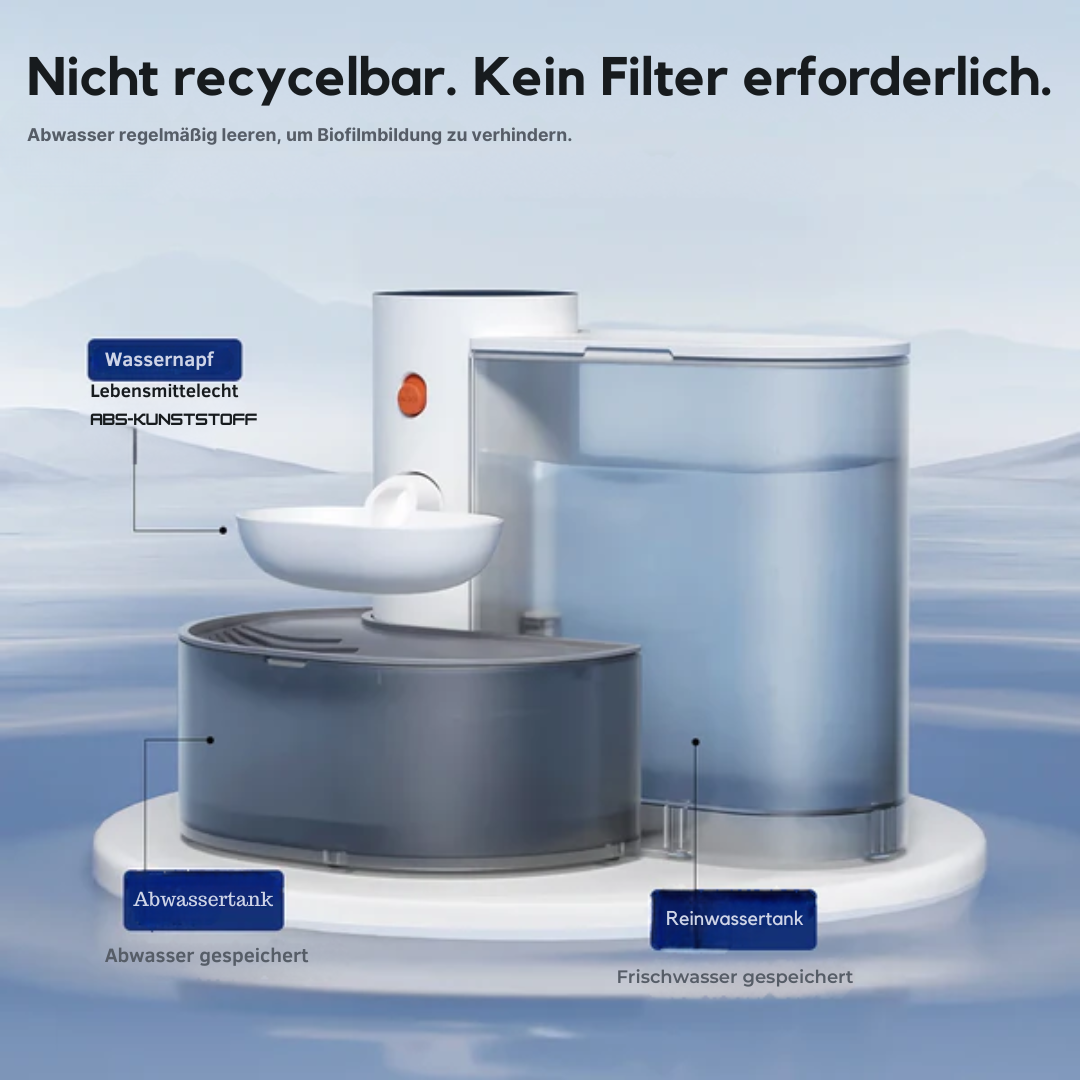 Automatischer Haustier-Wasserbrunnen – Kabellos, Leise & Selbst-Nachfüllend