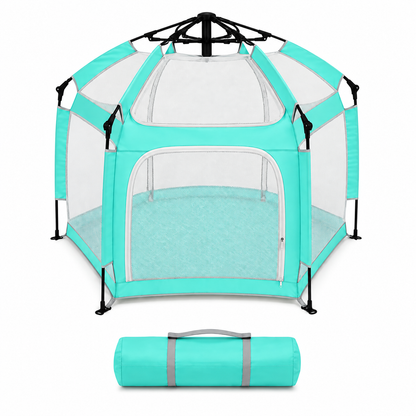 Faltbarer Hunde- & Katzenlaufstall mit Pop-Up-System Basisversion Cyan