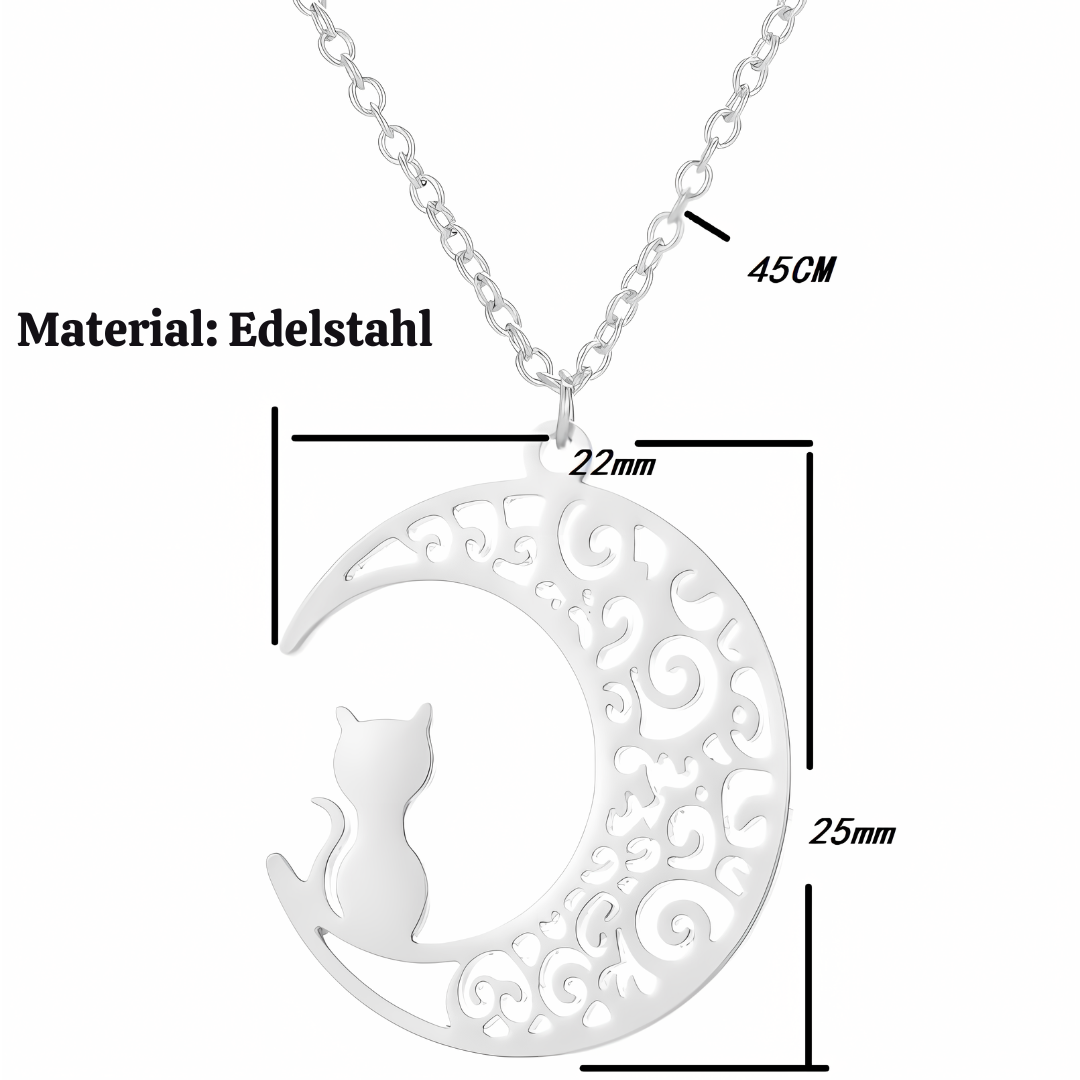Halskette "Mondkatze" – Stilvoller Schmuck für jede Gelegenheit - Fluffy Adventures Haustiershop 710 Silber Mein Shop Damenschmuck Halskette "Mondkatze" – Stilvoller Schmuck für jede Gelegenheit Damenschmuck Mein Shop 710 Silber Fluffy Adventures Haustiershop