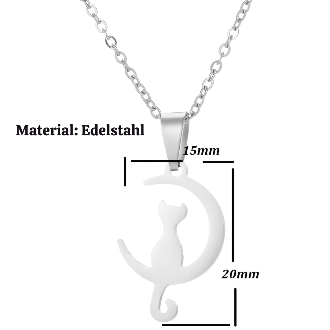 Halskette "Mondkatze" – Stilvoller Schmuck für jede Gelegenheit - Fluffy Adventures Haustiershop 717 Silber Mein Shop Damenschmuck Halskette "Mondkatze" – Stilvoller Schmuck für jede Gelegenheit Damenschmuck Mein Shop 717 Silber Fluffy Adventures Haustiershop