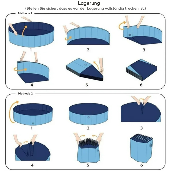 Faltbarer PVC Hundepool mit Abflussventil – Ideal für Sommer & Garten