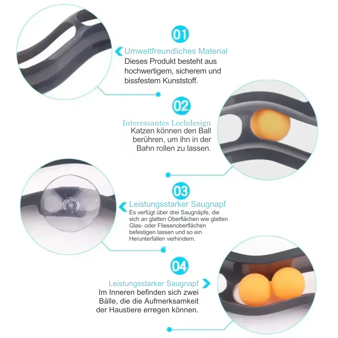 Fenster Track Ball Katze - Stressfrei spielen & Platz sparen!