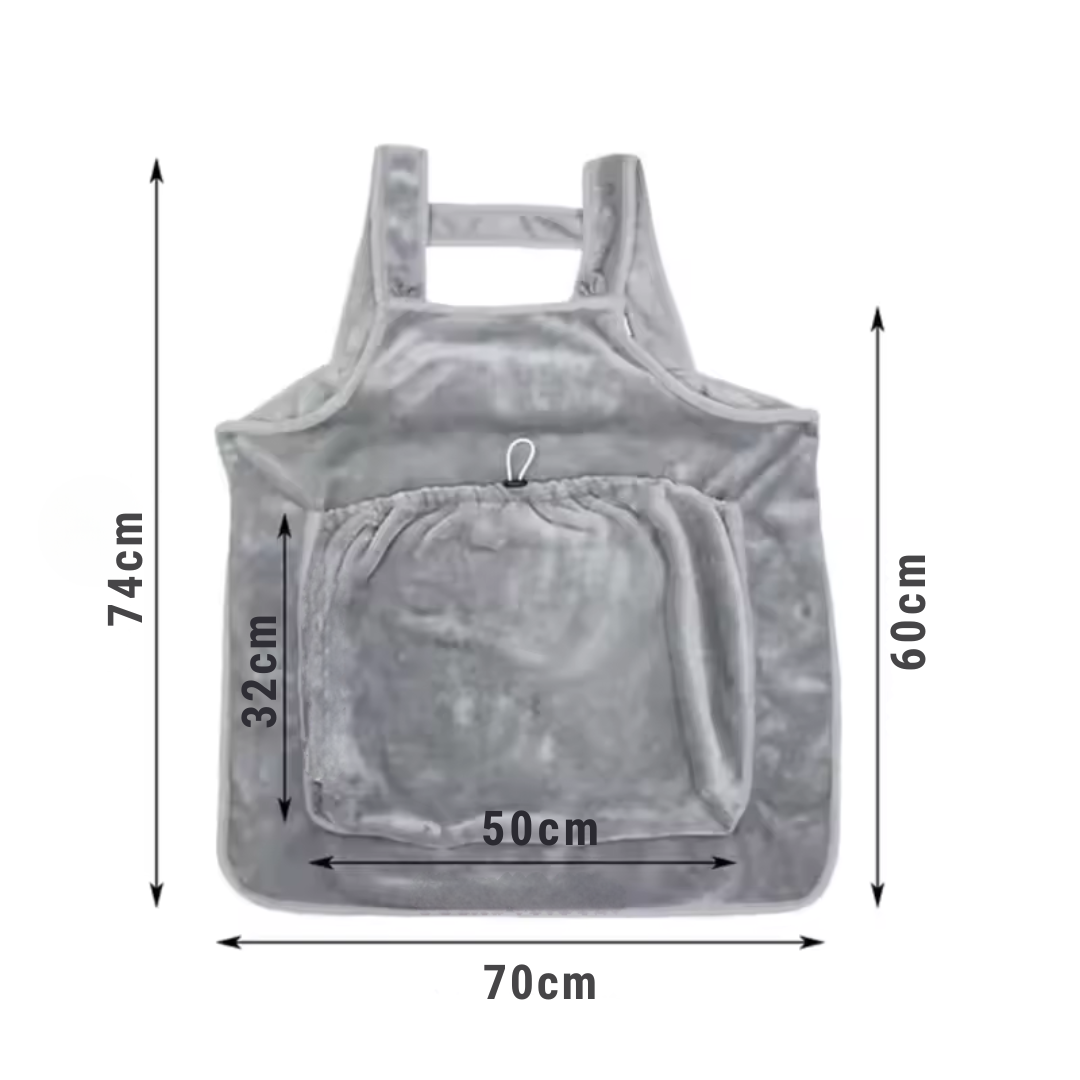 Flauschige Katzen-Trageschürze mit Tasche – Warm, sicher & gemütlich für Zuhause & Reisen