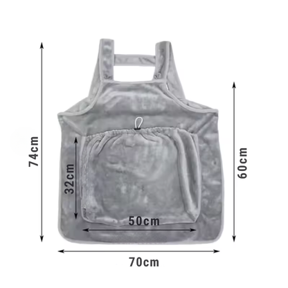 Flauschige Katzen-Trageschürze mit Tasche – Warm, sicher & gemütlich für Zuhause & Reisen