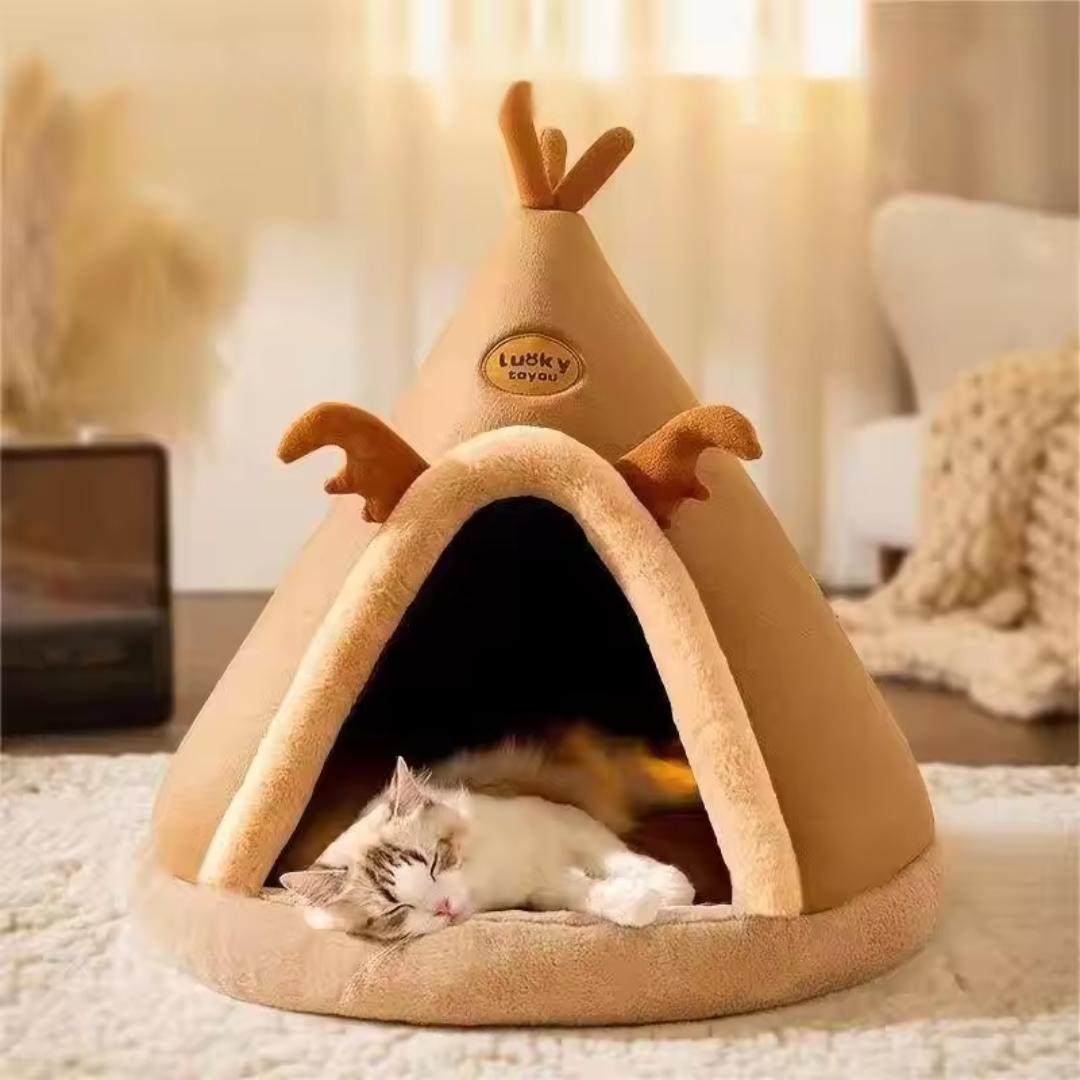 Gemütliches Haustierhöhle – Weiches Winterbett für kleine Hunde & Katzen