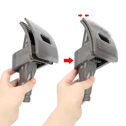 2-in-1 Haustier-Fellbürste mit Staubsaugeranschluss