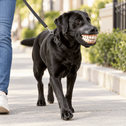 Lustiger Hunde-Maulkorb mit Grinsezähnen