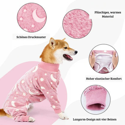 Warmer Hundepyjama für den Winter flauschig und dehnbar