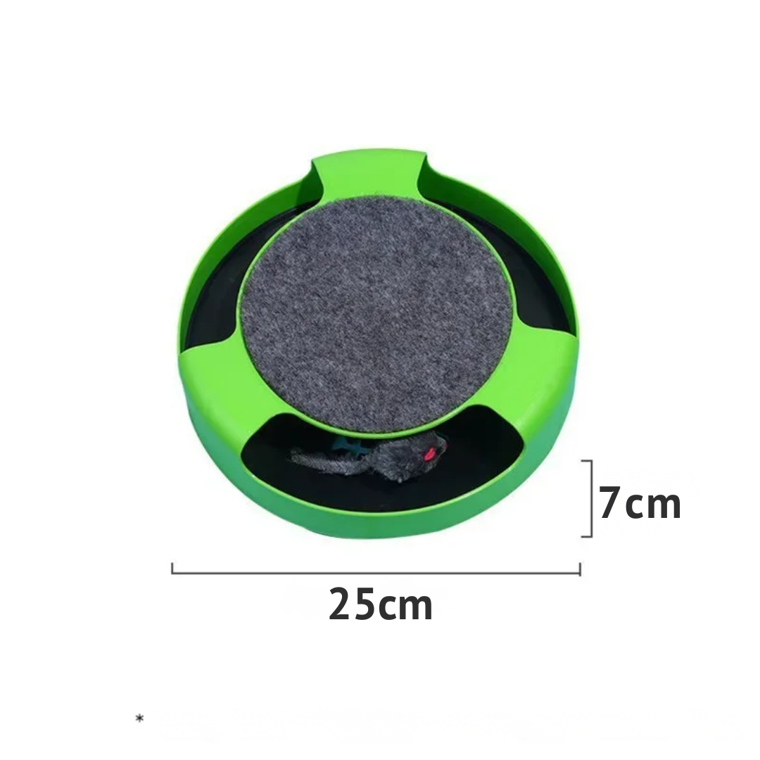 Interaktives Katzenspielzeug mit Drehmaus & Kratzfläche