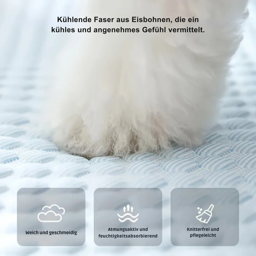 Kühlendes Haustierbett mit Nackenstütze – Sommerkomfort für Hunde und Katzen