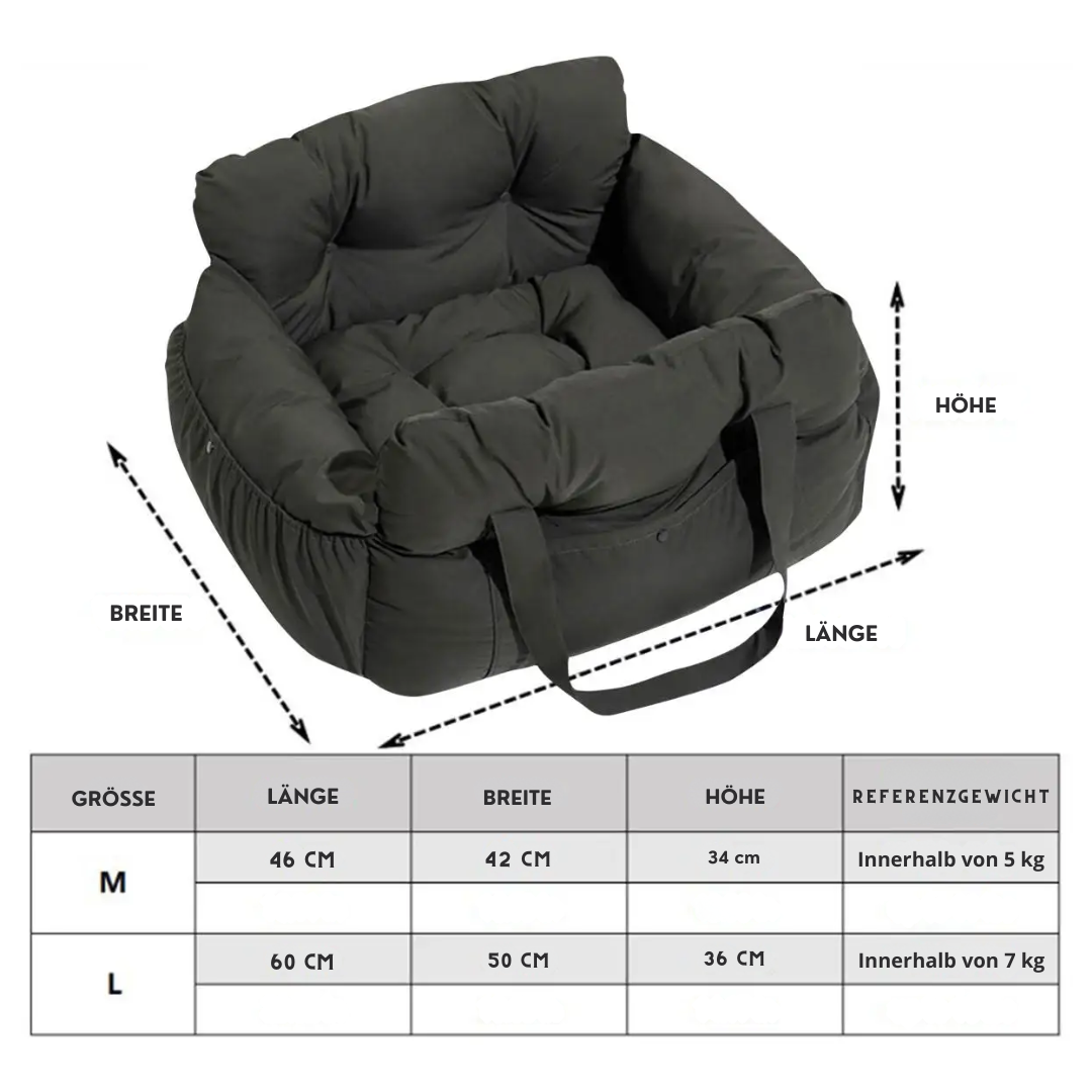 Luxus Auto-Hundesitz – weich, sicher & tragbar für jede Fahrt 🚗🐶