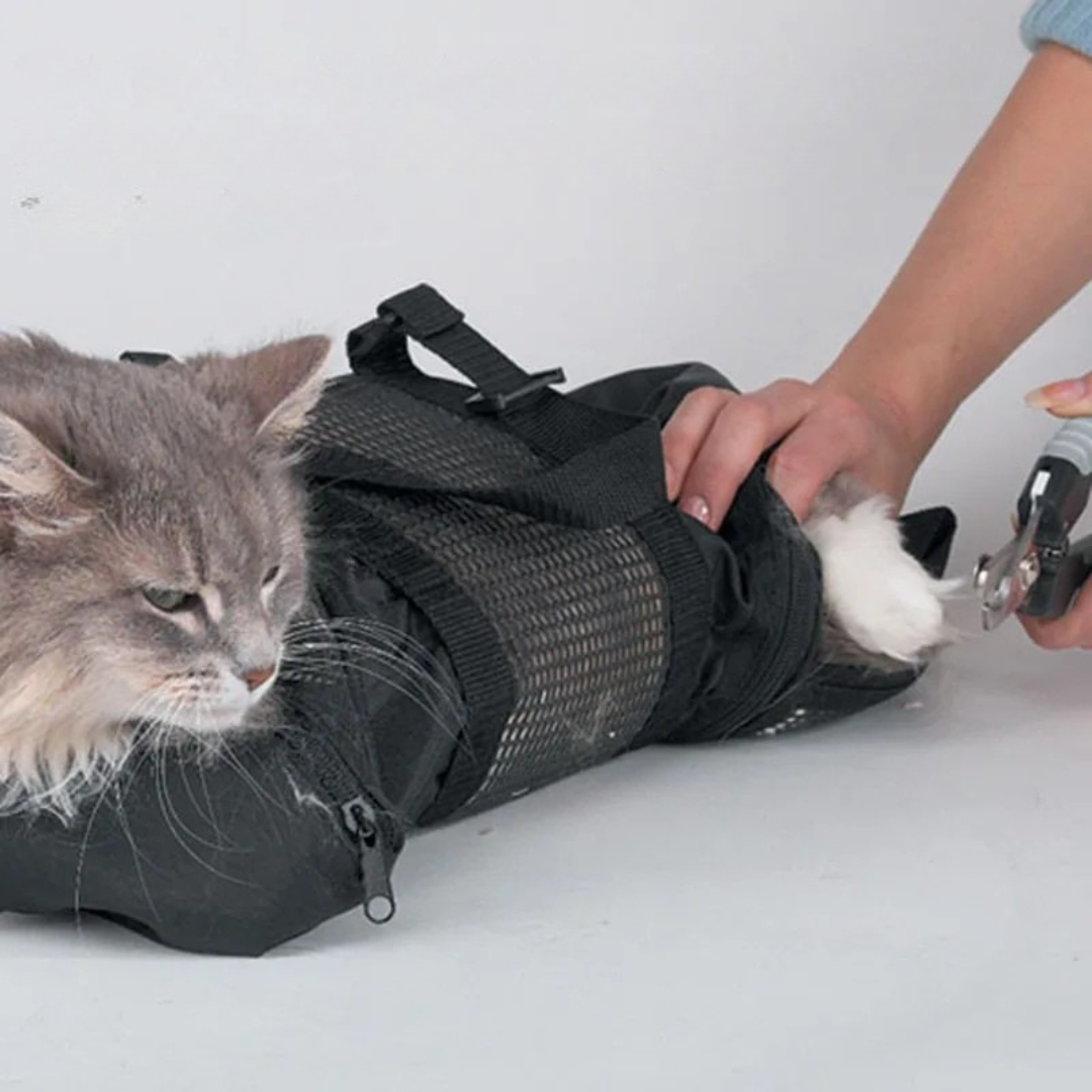 Katzen Waschbeutel aus Mesh für Baden und Pflege