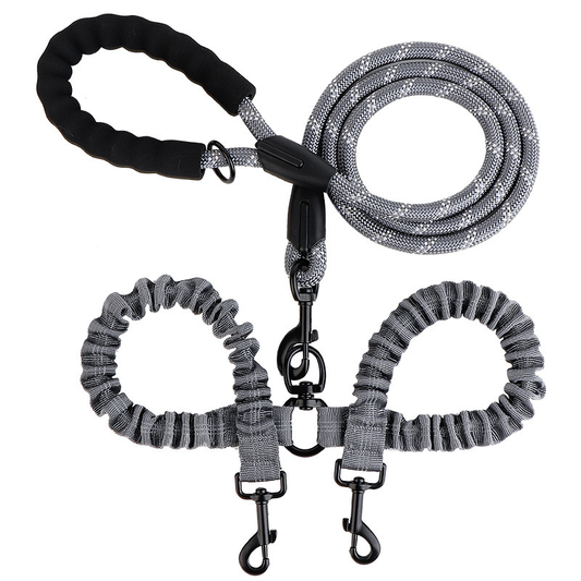 Doppelte Hundeleine – Entspanntes Gassi gehen mit zwei Hunden - Fluffy Adventures Haustiershop Grau 🩶 Mein Shop Hundeleine Doppelte Hundeleine – Entspanntes Gassi gehen mit zwei Hunden Hundeleine Mein Shop Grau 🩶 Fluffy Adventures Haustiershop