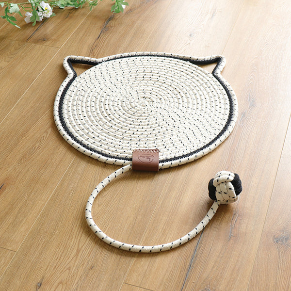 2-in-1 Katzen Kratzteppich & Spielmatte Weiß