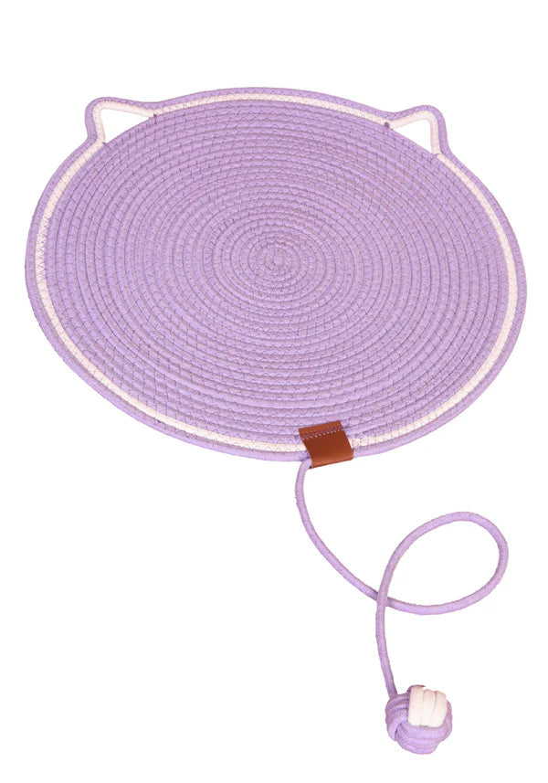 2-in-1 Katzen Kratzteppich & Spielmatte Lila