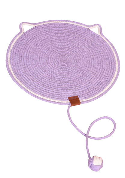 2-in-1 Katzen Kratzteppich & Spielmatte Lila