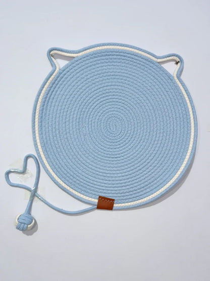 2-in-1 Katzen Kratzteppich & Spielmatte Blau