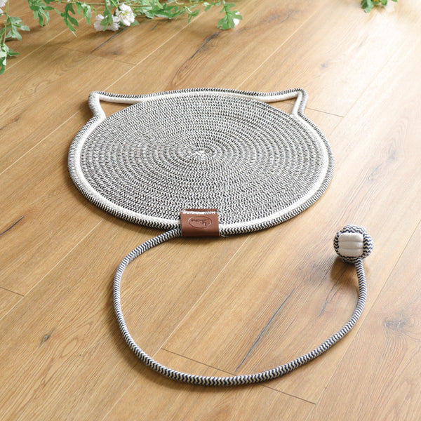 2-in-1 Katzen Kratzteppich & Spielmatte Grau