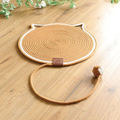 2-in-1 Katzen Kratzteppich & Spielmatte Braun